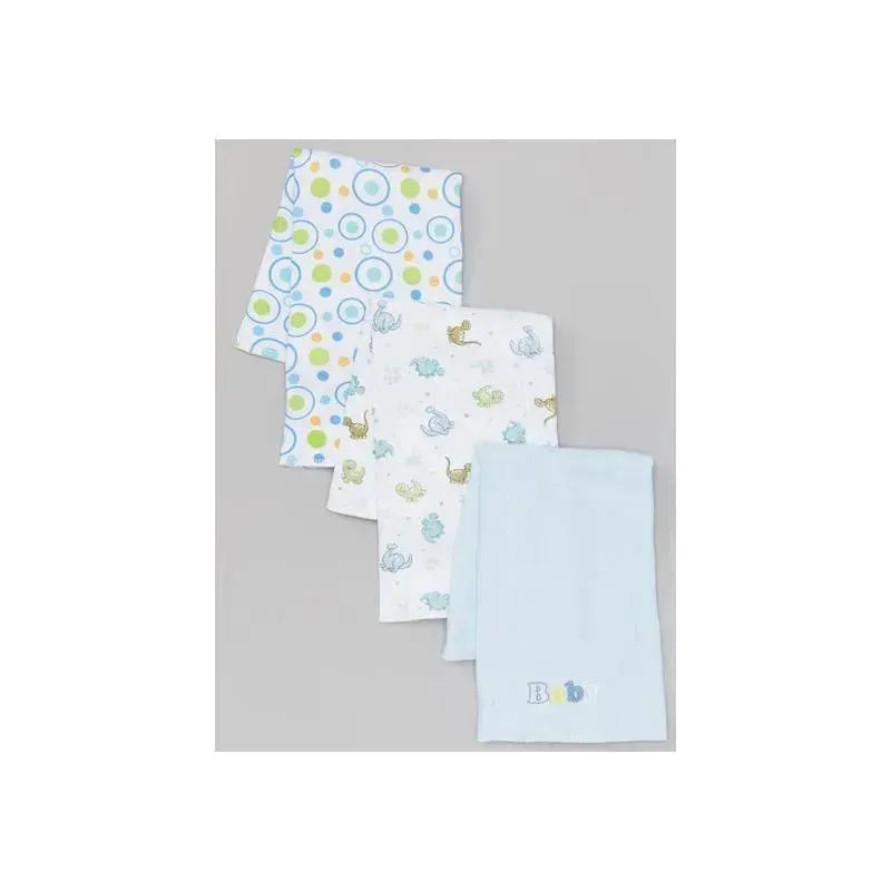 Spasilk Boys Newborn Burp Cloths, Blue 3-Pack Image 1