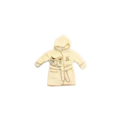 Spasilk Cotton Hooded Terry Bathrobe with Booties-Brown Bear Image 1