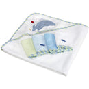 Spasilk - 4Pk Hooded Towel & 4Pk Washcloths, Blue Whale Image 5