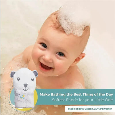 Spasilk - Hooded Towel Animal Bear, White Image 2