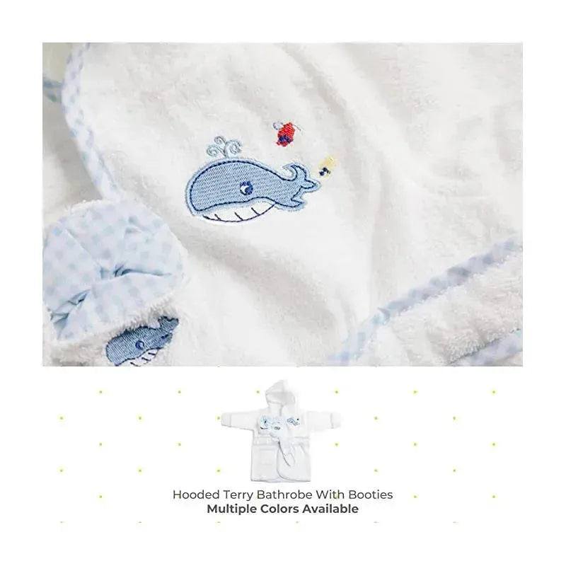 Spasilk - Terry Bathrobe Whale With Booties Blue Image 5