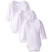 Spasilk Unisex 3-Pack Long Sleeve Lap Shoulder Bodysuit White Image 1