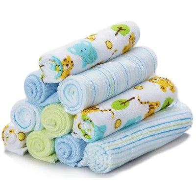 Spasilk Washcloth Set 10-Pack, Blue Tiger Image 1