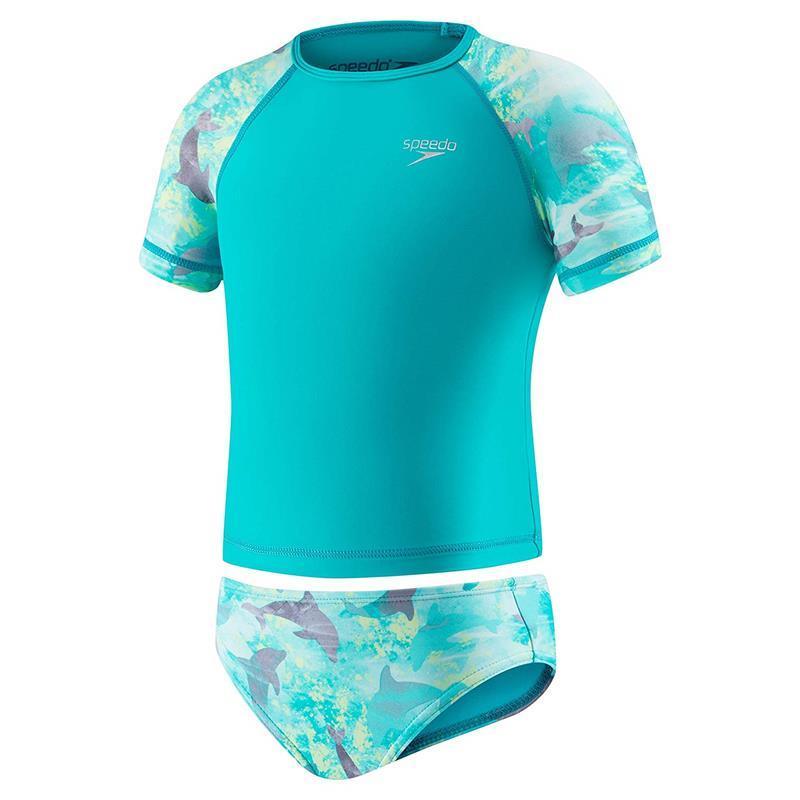 Speedo - Begin to Swim Rashguard 2Pc Set, New Turquoise Image 1