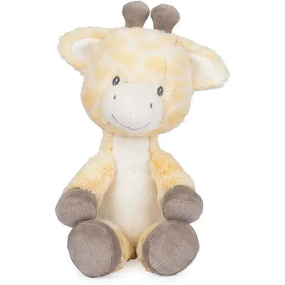 Soft plush giraffe with yellow and brown spots, brown hooves, and a friendly smile, part of the Baby Lil’ Luvs Collection.