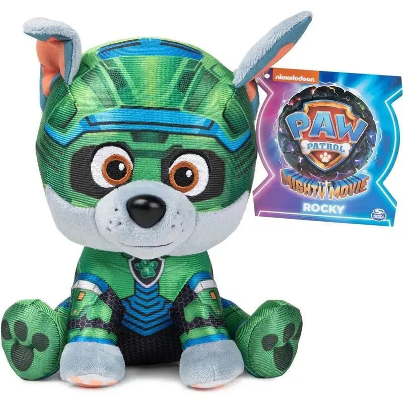 Spin Master - GUND PAW Patrol: The Mighty Movie Rocky Stuffed Animal,