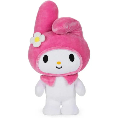 My Melody plush toy from GUND, 9.5 inches, features a pink outfit with a flower, suitable for ages 1 and up.