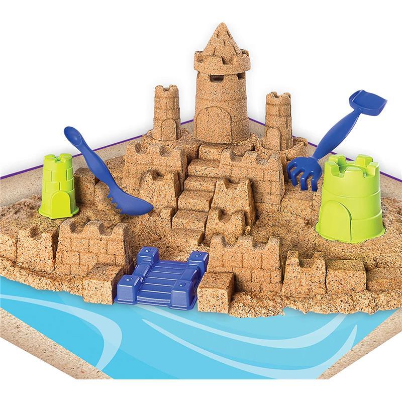 Spin Master Kinetic Sand, Beach Sand Kingdom Playset with 3lbs of Beach Sand Image 5