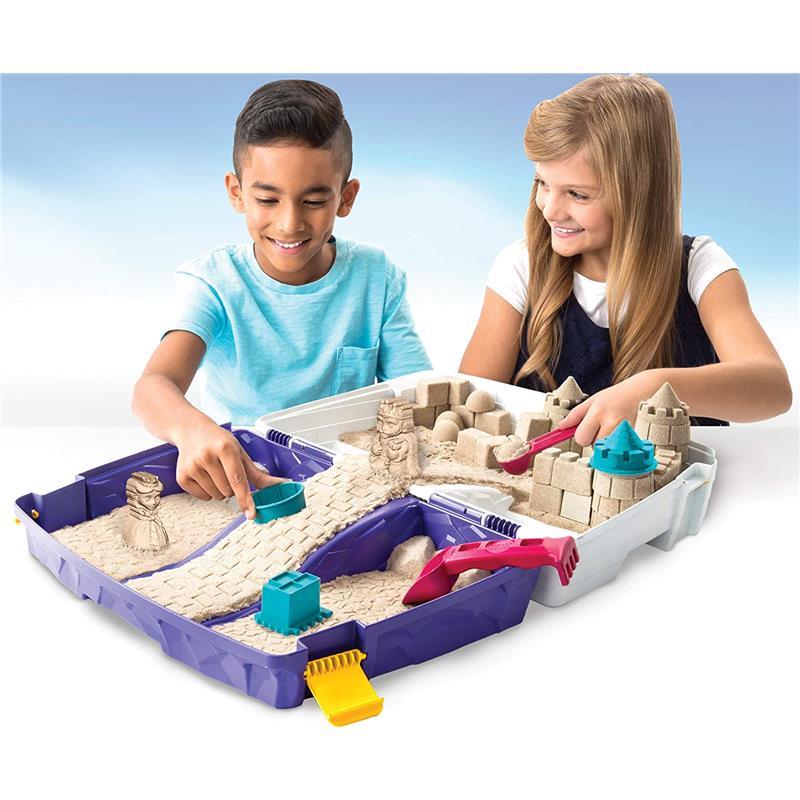 Spin Master Kinetic Sand, Kids Sand | Folding Sand Box With 2Lbs Of Kinetic Sand And Mold And Tools Image 15