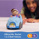 Spin Master Ms. Rachel 1-2-3 Roll! Vehicle With Click-In Figure & Pull Back Image 3