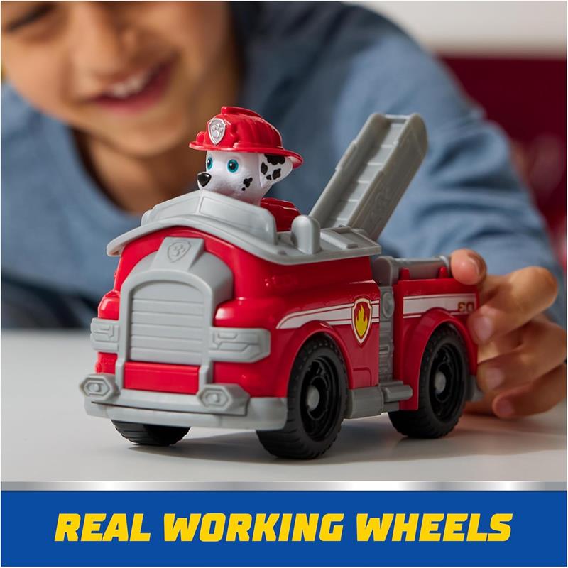 Spin Master - Paw Patrol Toy Car with Collectible Action Figure, Sustainably Minded, Marshall Image 7