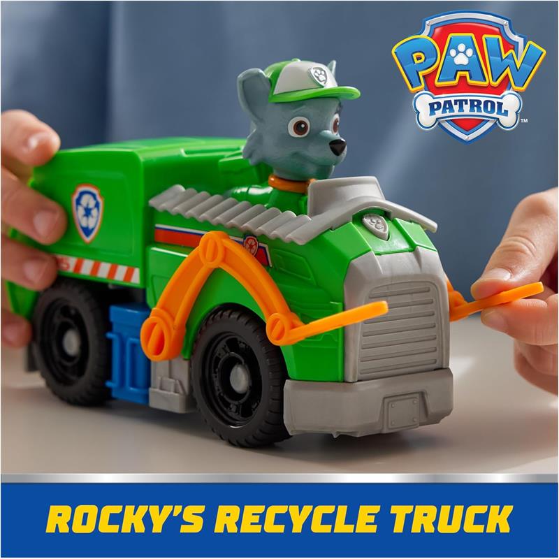 Spin Master - Paw Patrol Toy Car with Collectible Action Figure, Sustainably Minded, Rocky Image 3
