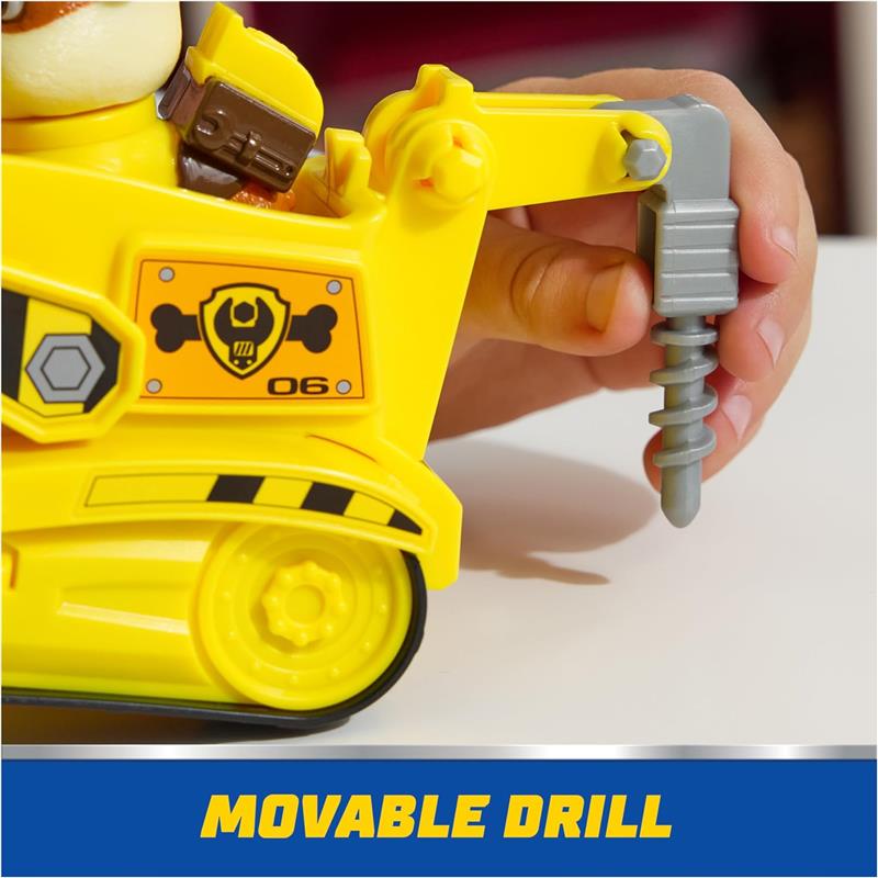 Spin Master - Paw Patrol Toy Car with Collectible Action Figure, Sustainably Minded, Rubble Image 5