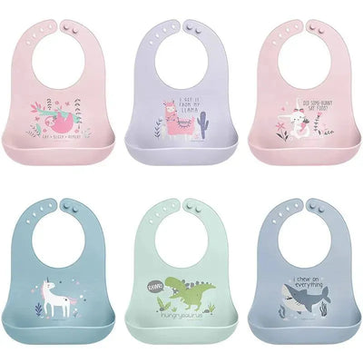 Stephen Joseph 100% Silicone Bibs For Baby Boy, Dino Image 2