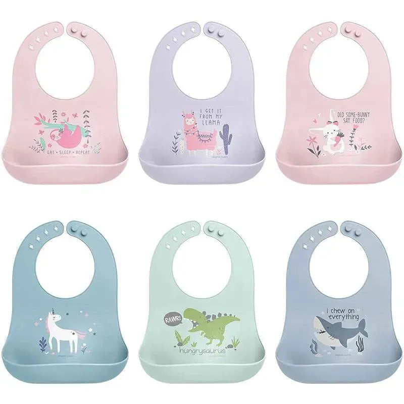 Stephen Joseph 100% Silicone Bibs For Baby Girls, Llama Image 3