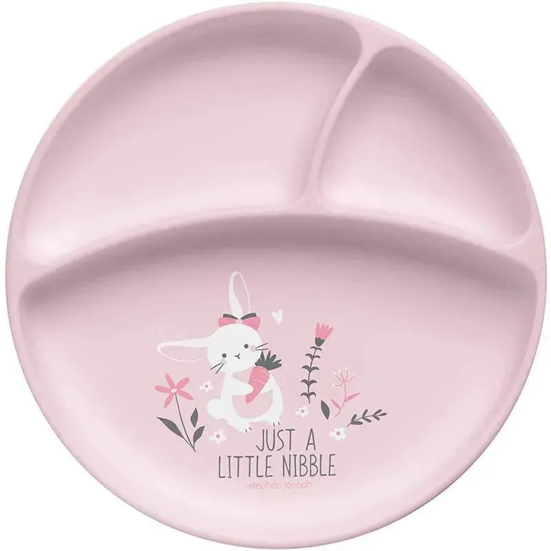 Stephen Joseph 100% Silicone Suction Plates For Babies, Bunny Image 1
