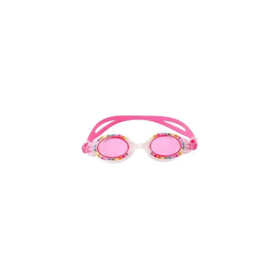 Light pink Stephen Joseph Bling Goggles with decorative colorful accents around the lenses and adjustable strap.