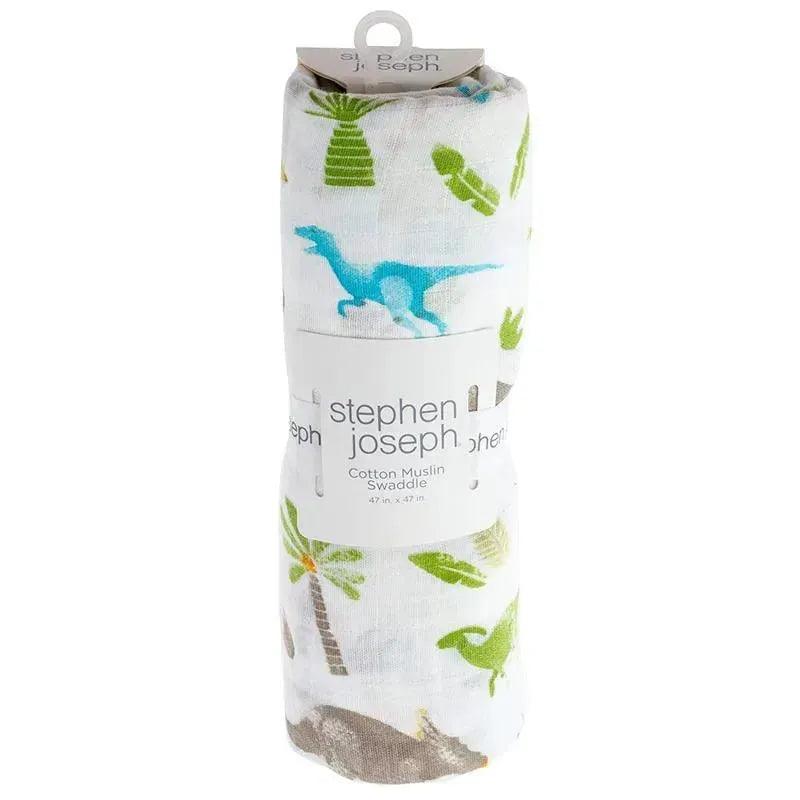 Stephen Joseph Dino Muslin Baby Blankets Image 1