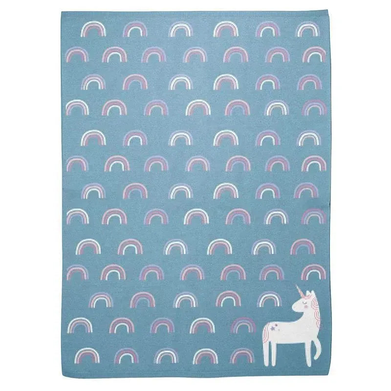 Stephen Joseph Knit Baby Blankets, Unicorn Image 1