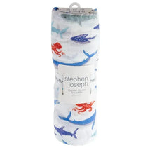 Stephen Joseph - Muslin Blankets, Shark  Image 1