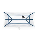 Stokke Flexi Bath Bundle Folding Baby Bathtub with Newborn Support - Transparent/Blue Image 3