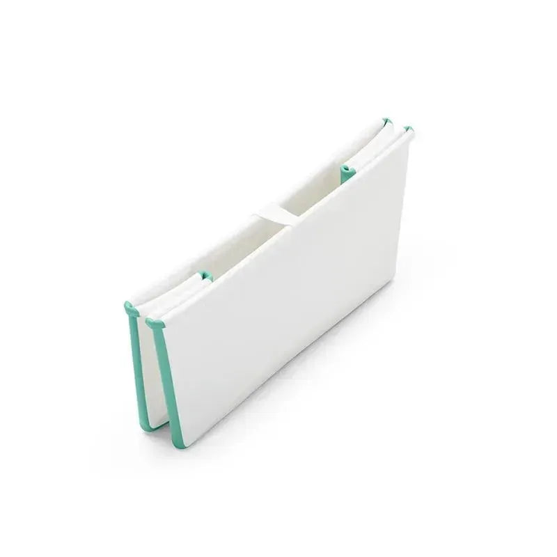 Stokke Flexi Bath Bundle Folding Baby Bathtub with Newborn Support - White/Aqua Image 3