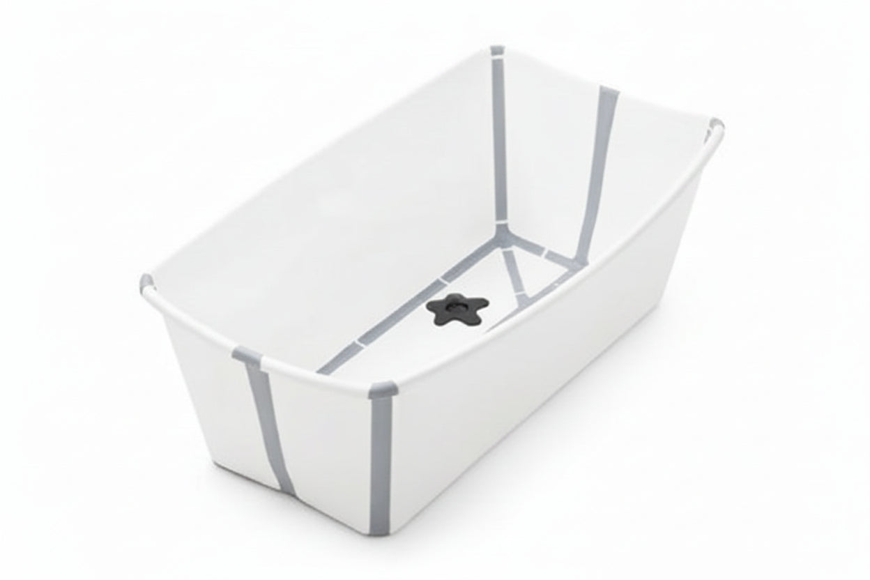 Stokke - Flexi Bath Bundle Folding Baby Bathtub with Newborn Support White/Grey Image 2