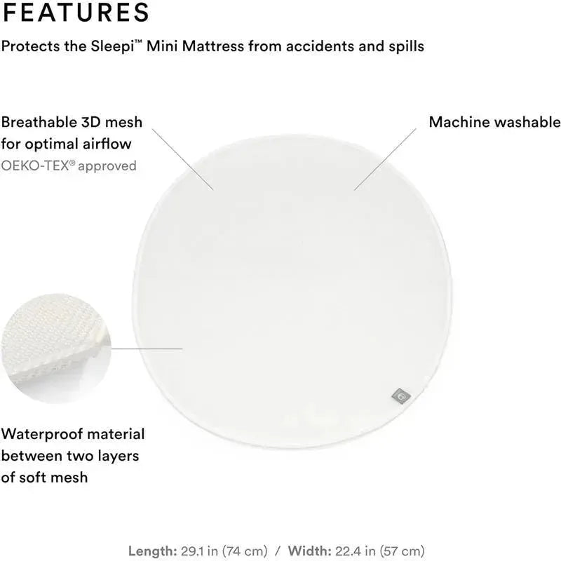 Stokke - New Sleepi Mini Protection Sheet, White Image 2