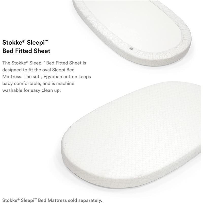 Stokke - Sleepi Fitted Sheet, Fans Grey Image 3