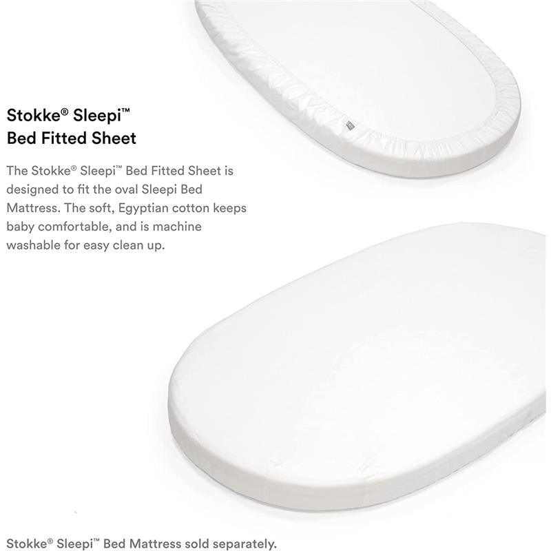 Stokke - Sleepi Fitted Sheet, White Image 3