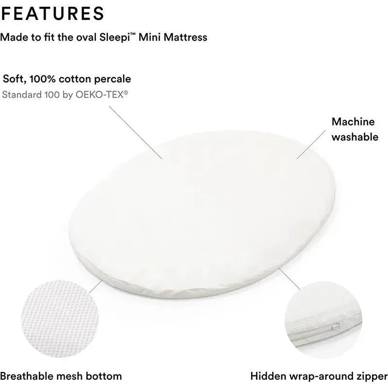 Stokke - Sleepi Mini Fitted Sheet V3, White Image 2