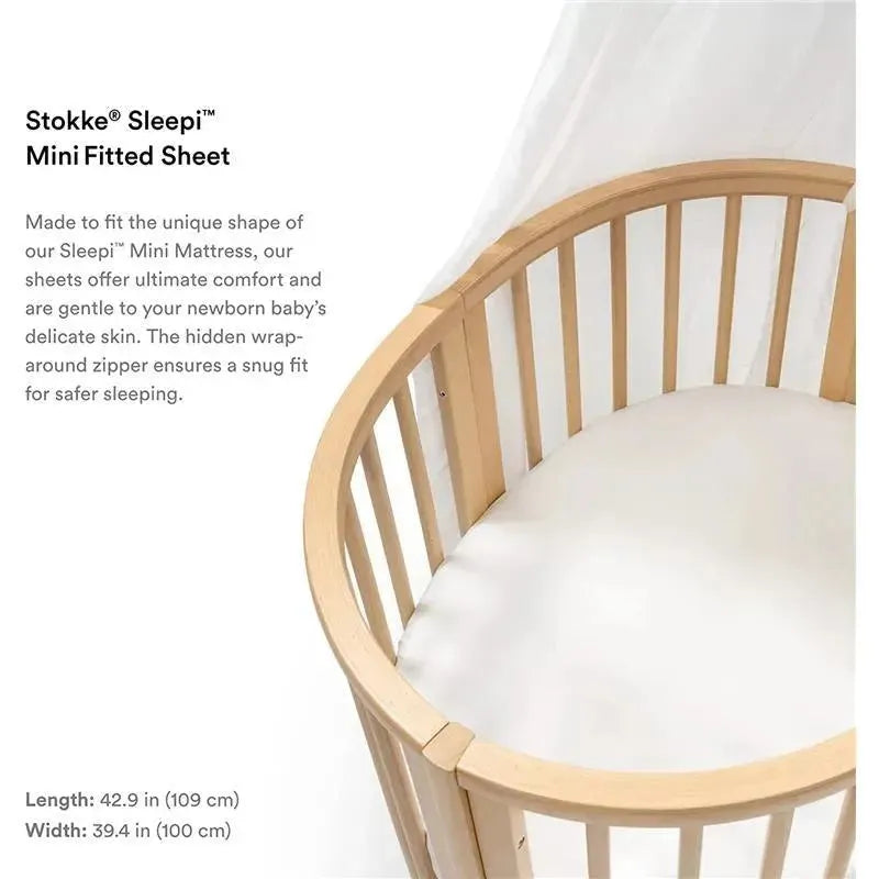 Stokke - Sleepi Mini Fitted Sheet V3, White Image 3