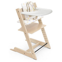 Stokke - Tripp Trapp High Chair and Cushion with Tray, Natural/Multi Stars Image 1