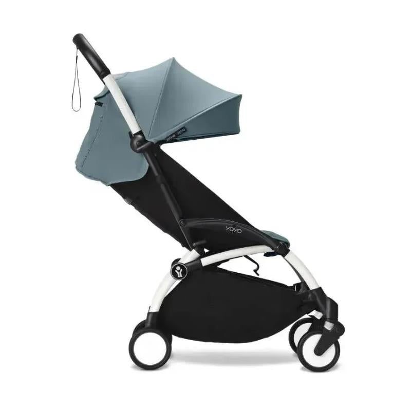 Stokke - Yoyo° Stroller Bundle, Black And White Frame | Aqua 6+ Color Pack | Aqua Newborn Pack  Image 4