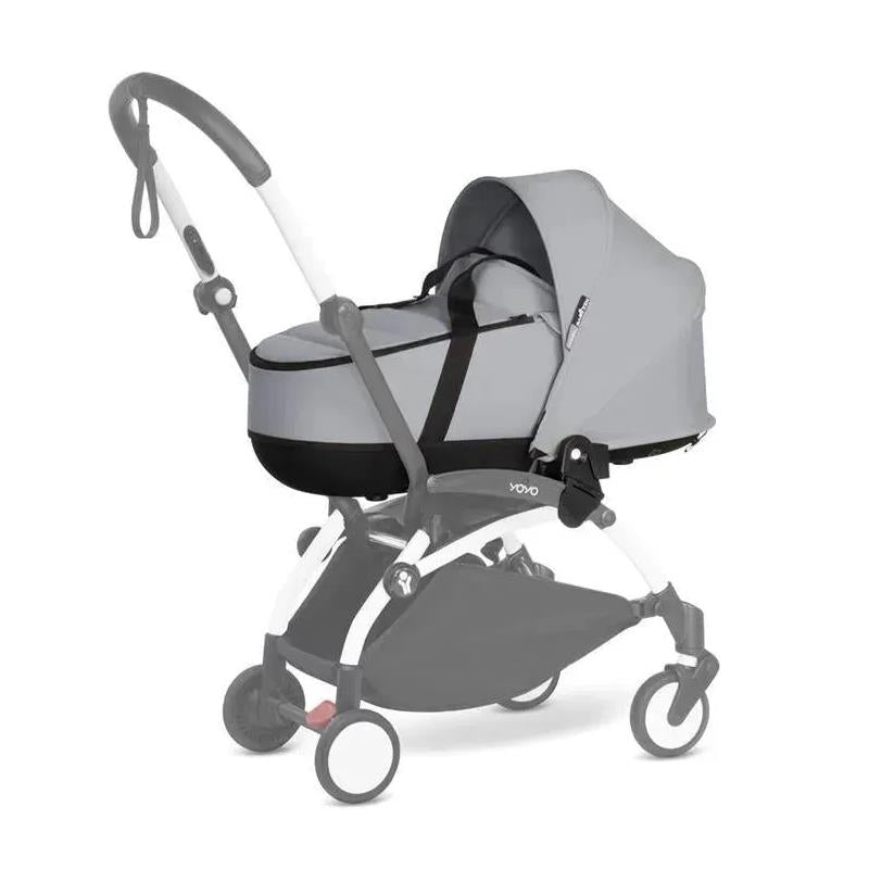 Stokke - Yoyo³ Stroller Bundle, Black And White Frame | Stone 6+ Color Pack | Stone Bassinet Image 8