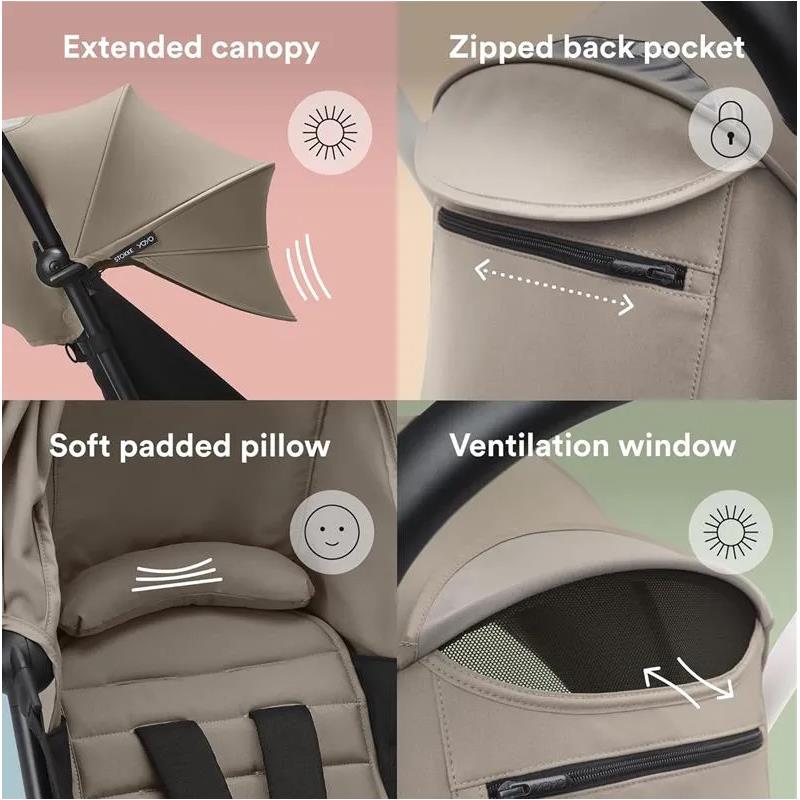 Stokke - Yoyo³ Stroller Bundle, Black And White & Toffee 6+ Color Pack Image 5
