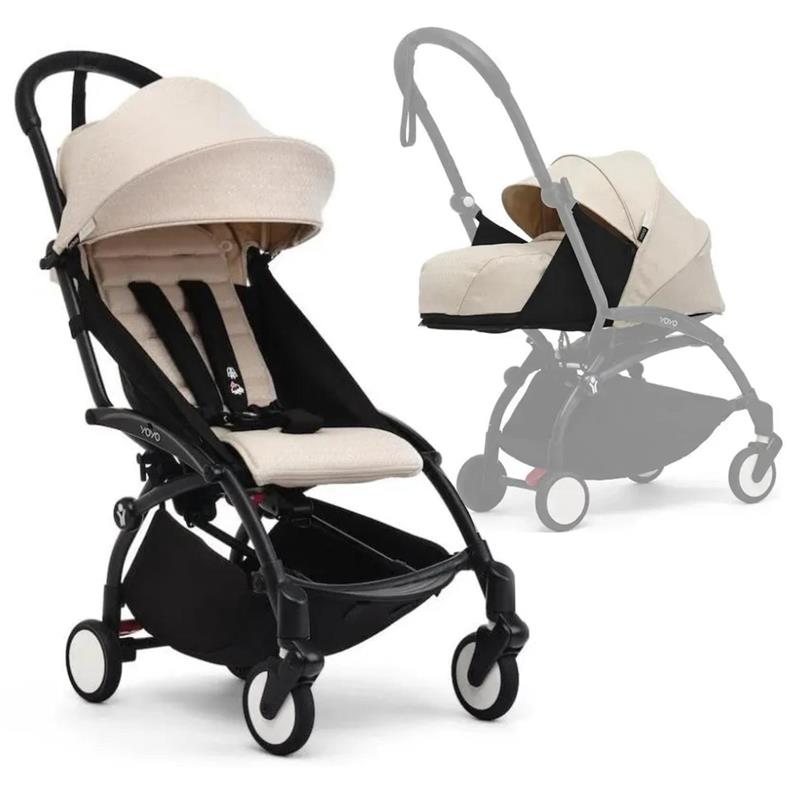 Stokke - Yoyo³ Stroller Bundle, Black Frame | Bonpoint 6+ Color Pack | Bonpoint Newborn Pack Image 1