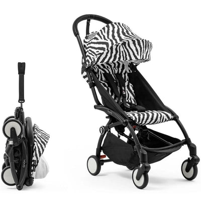 Stokke - Yoyo³ Stroller Bundle, Black Frame & Zebra 6+ Color Pack Image 1