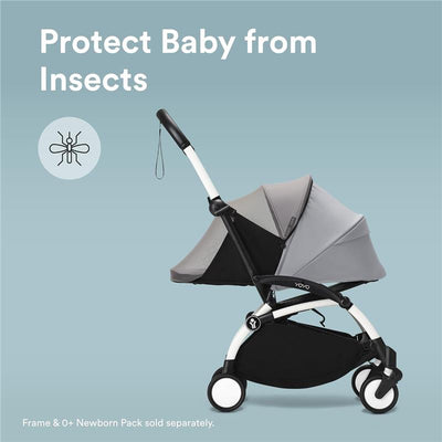 Mosquito net attached to the Stokke Yoyo® 0+ Newborn Pack stroller, designed to protect babies from insects.
