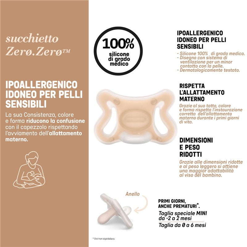 Suavinex 2Pk Zero Zero Silicone Baby Pacifier with SX Pro Physiological Pacifier Nipple, Fair Image 5