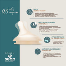 Suavinex 2Pk Zero.Zero™ Slow Flow Asymmetrical Nipple, Light, 0M+ Image 2