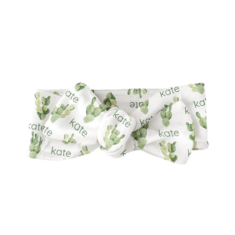 Sugar + Maple Personalized Bow | Cactus - MacroBaby