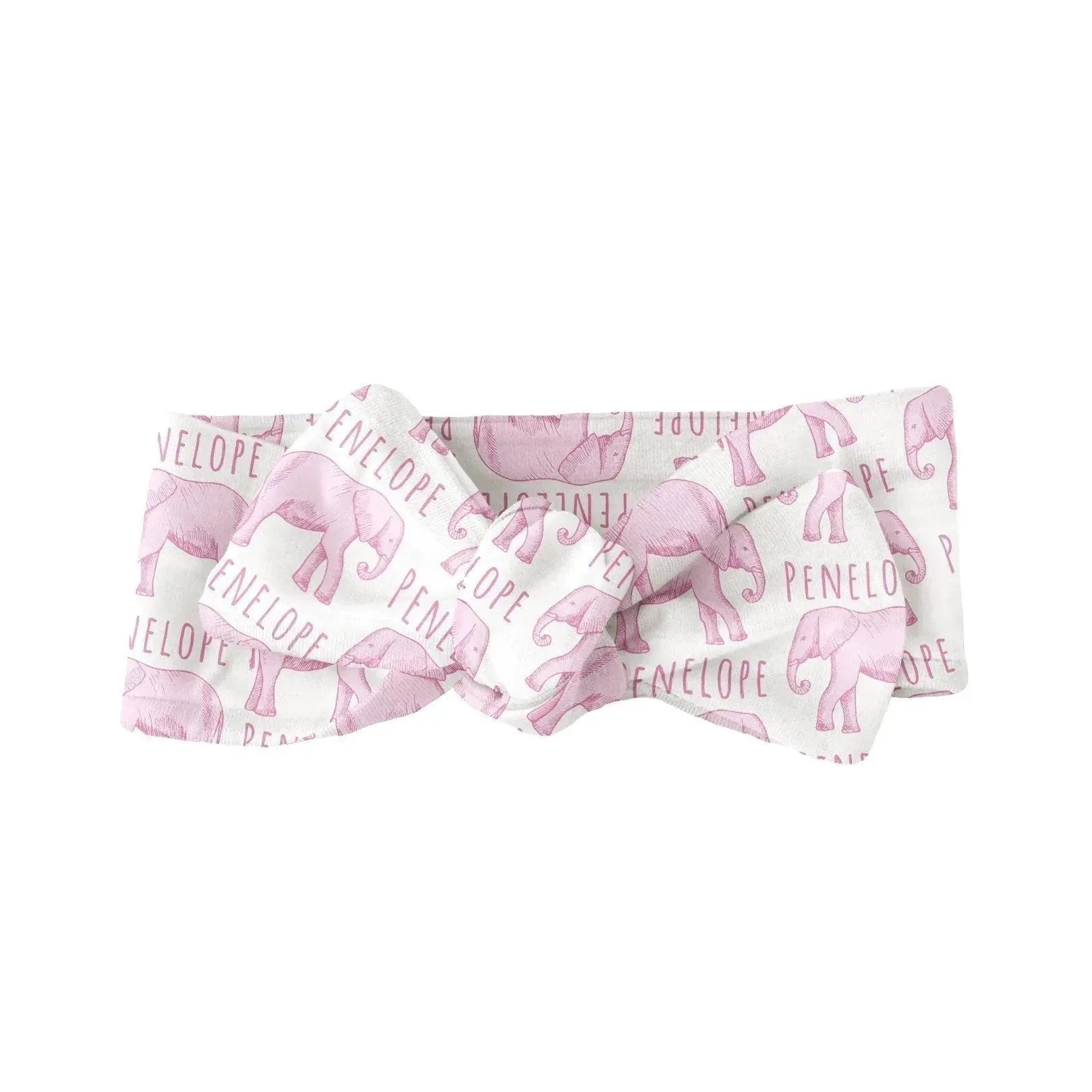 Sugar + Maple Personalized Bow | Elephant Pink - MacroBaby