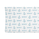 Sugar + Maple Personalized Changing Pad Cover | Anchor Blue - MacroBaby