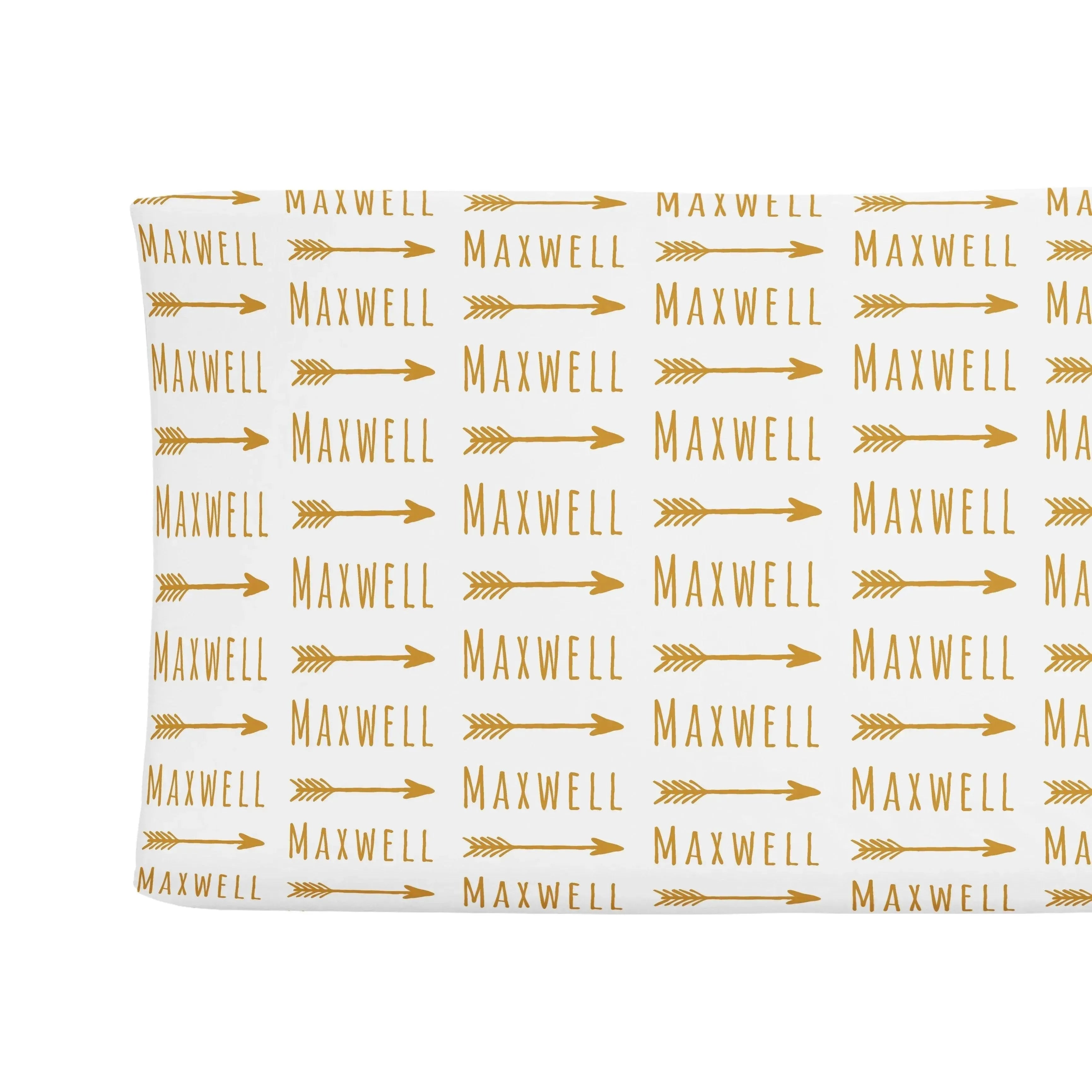 Sugar + Maple Personalized Changing Pad Cover | Arrow - MacroBaby