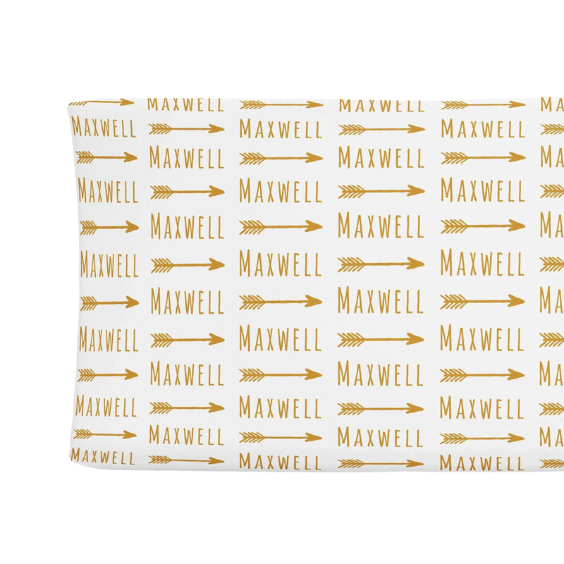 Sugar + Maple Personalized Changing Pad Cover | Arrow - MacroBaby