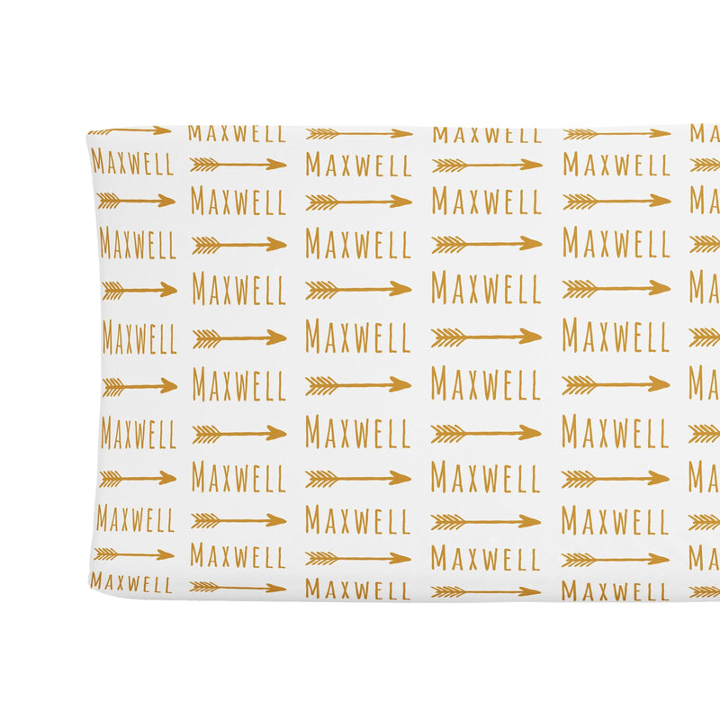 Sugar + Maple Personalized Changing Pad Cover | Arrow - MacroBaby
