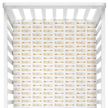 Sugar + Maple Personalized Crib Sheet | Arrow - MacroBaby