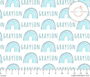 Sugar + Maple Personalized Large Blanket & Hat Set | Rainbow Blue - MacroBaby