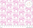 Sugar + Maple Personalized Plush Minky Fleece Personalized Blanket | Elephant Pink - MacroBaby